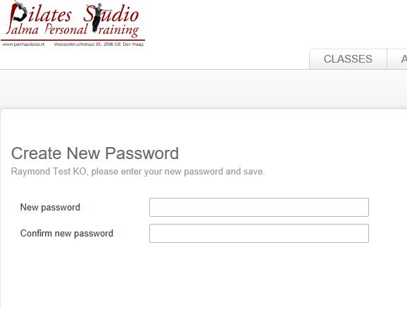 reset password